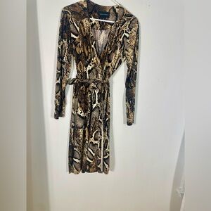 Donna Morgan Brown and Black Snakeskin Dress